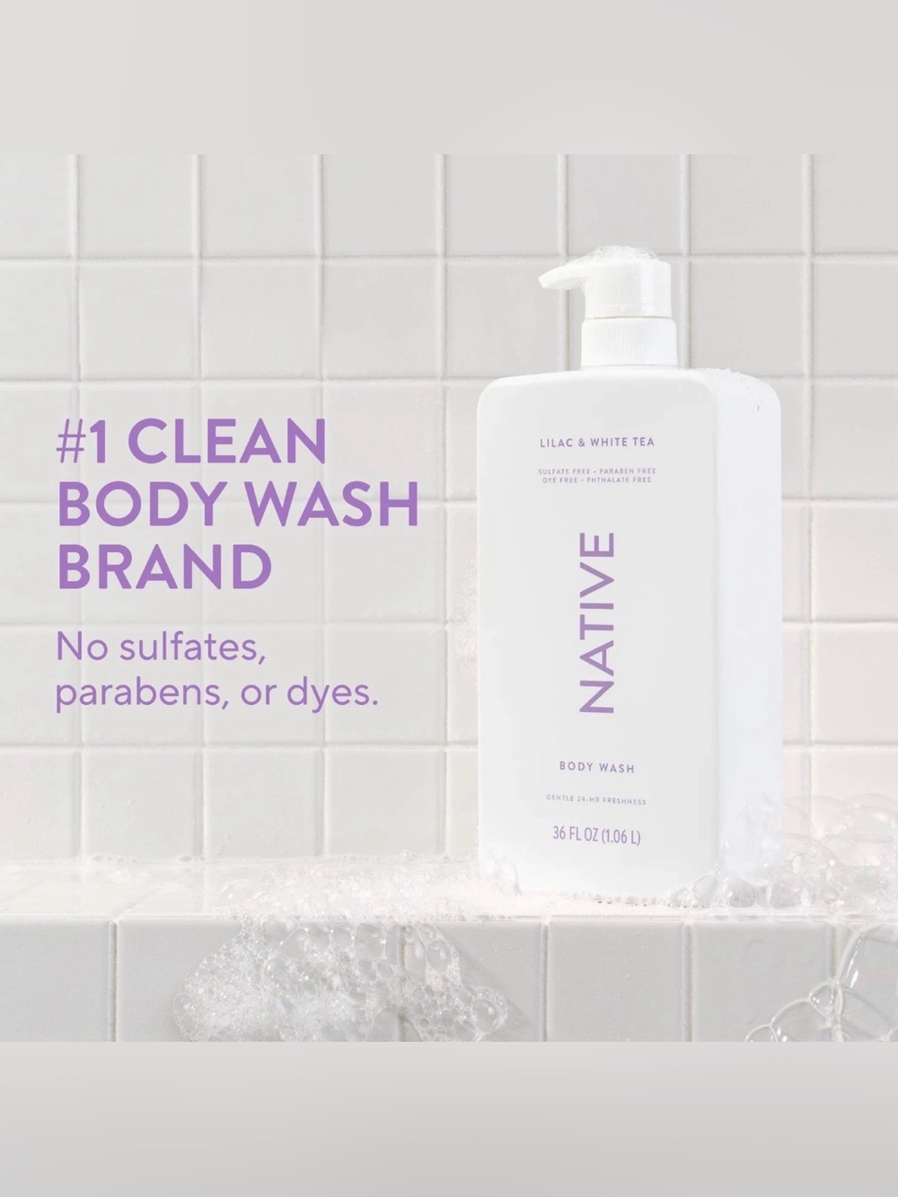 Native Lilac & White Tea Body Wash — 36fl oz